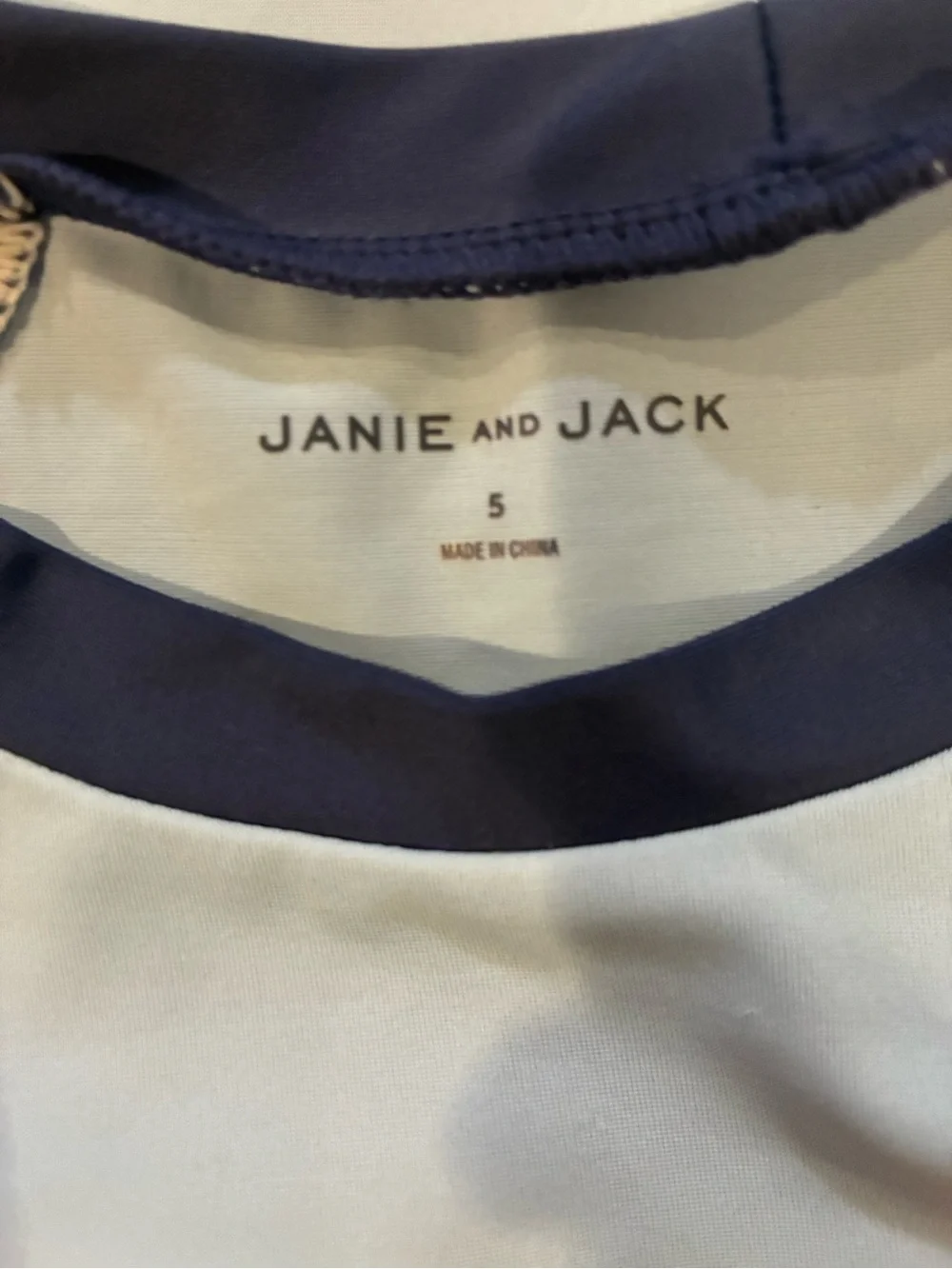 Janie and Jack Light Blue & Navy Raglan Stripe NWOT Swim Rash guard
